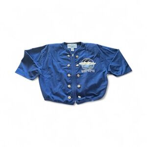 Vintage Foelette Lifestyle Nautical Jacket Medium Blue Gold Button Y2K Fisherman